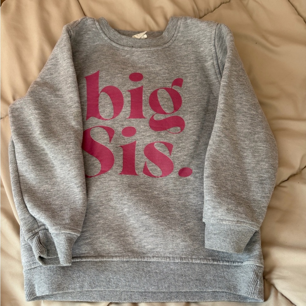 Gray 'Big Sis' Kids Sweatshirt Size 3-4T